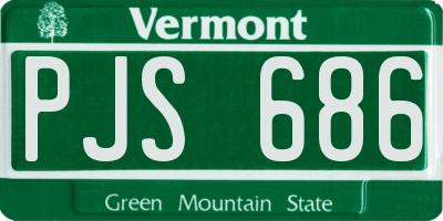 VT license plate PJS686