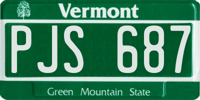 VT license plate PJS687