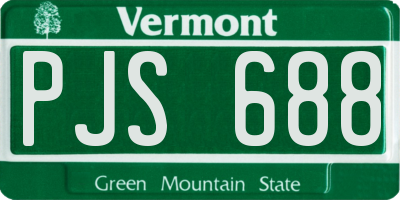 VT license plate PJS688