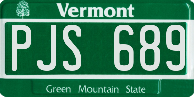 VT license plate PJS689