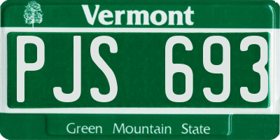 VT license plate PJS693