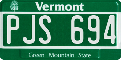 VT license plate PJS694