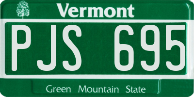 VT license plate PJS695