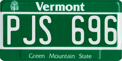 VT license plate PJS696