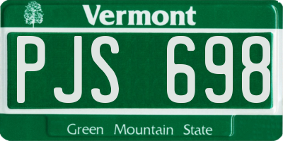 VT license plate PJS698
