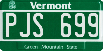 VT license plate PJS699