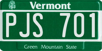 VT license plate PJS701