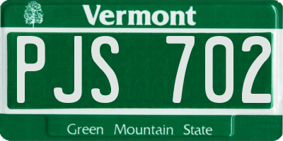 VT license plate PJS702