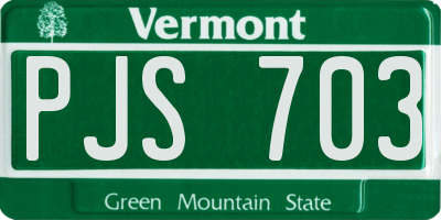 VT license plate PJS703