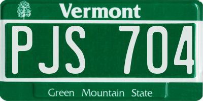 VT license plate PJS704