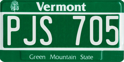 VT license plate PJS705