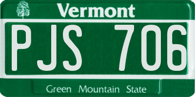VT license plate PJS706