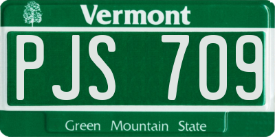 VT license plate PJS709