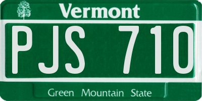 VT license plate PJS710