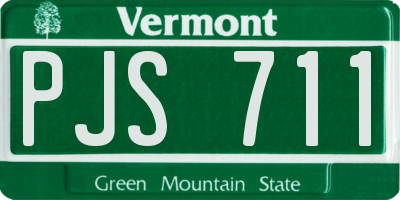 VT license plate PJS711