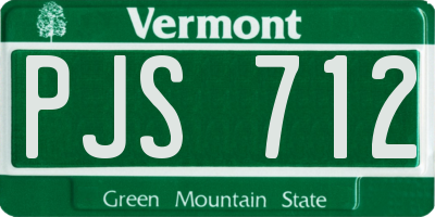 VT license plate PJS712