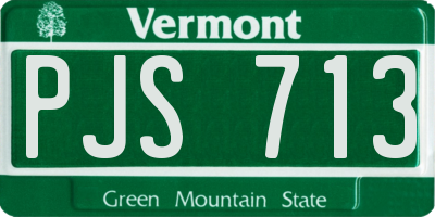 VT license plate PJS713