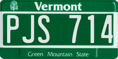 VT license plate PJS714