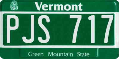 VT license plate PJS717