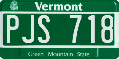 VT license plate PJS718