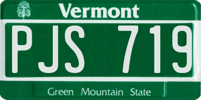 VT license plate PJS719