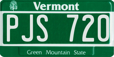 VT license plate PJS720