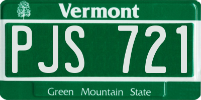VT license plate PJS721