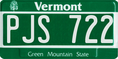 VT license plate PJS722