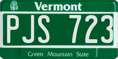 VT license plate PJS723