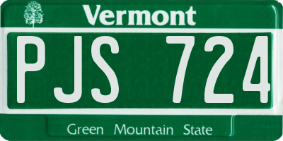 VT license plate PJS724