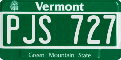 VT license plate PJS727