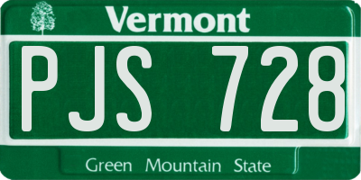 VT license plate PJS728