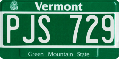 VT license plate PJS729