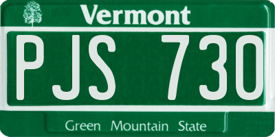 VT license plate PJS730