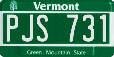 VT license plate PJS731