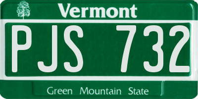 VT license plate PJS732