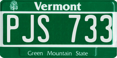 VT license plate PJS733