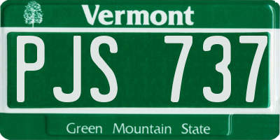VT license plate PJS737
