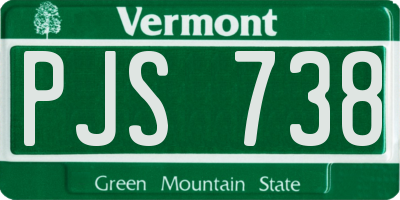 VT license plate PJS738
