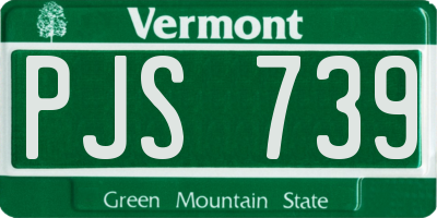 VT license plate PJS739