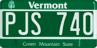 VT license plate PJS740