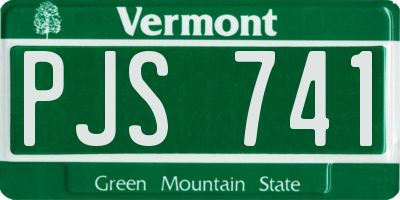 VT license plate PJS741