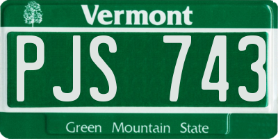 VT license plate PJS743