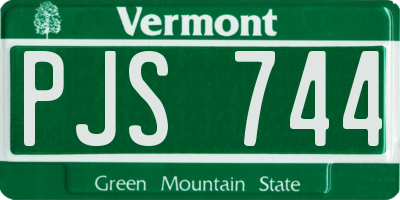 VT license plate PJS744