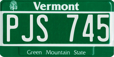 VT license plate PJS745