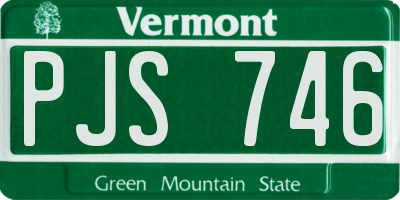 VT license plate PJS746