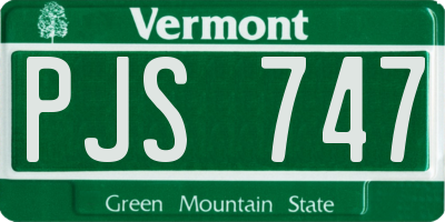 VT license plate PJS747