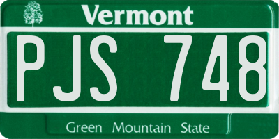 VT license plate PJS748