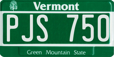 VT license plate PJS750