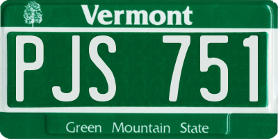 VT license plate PJS751